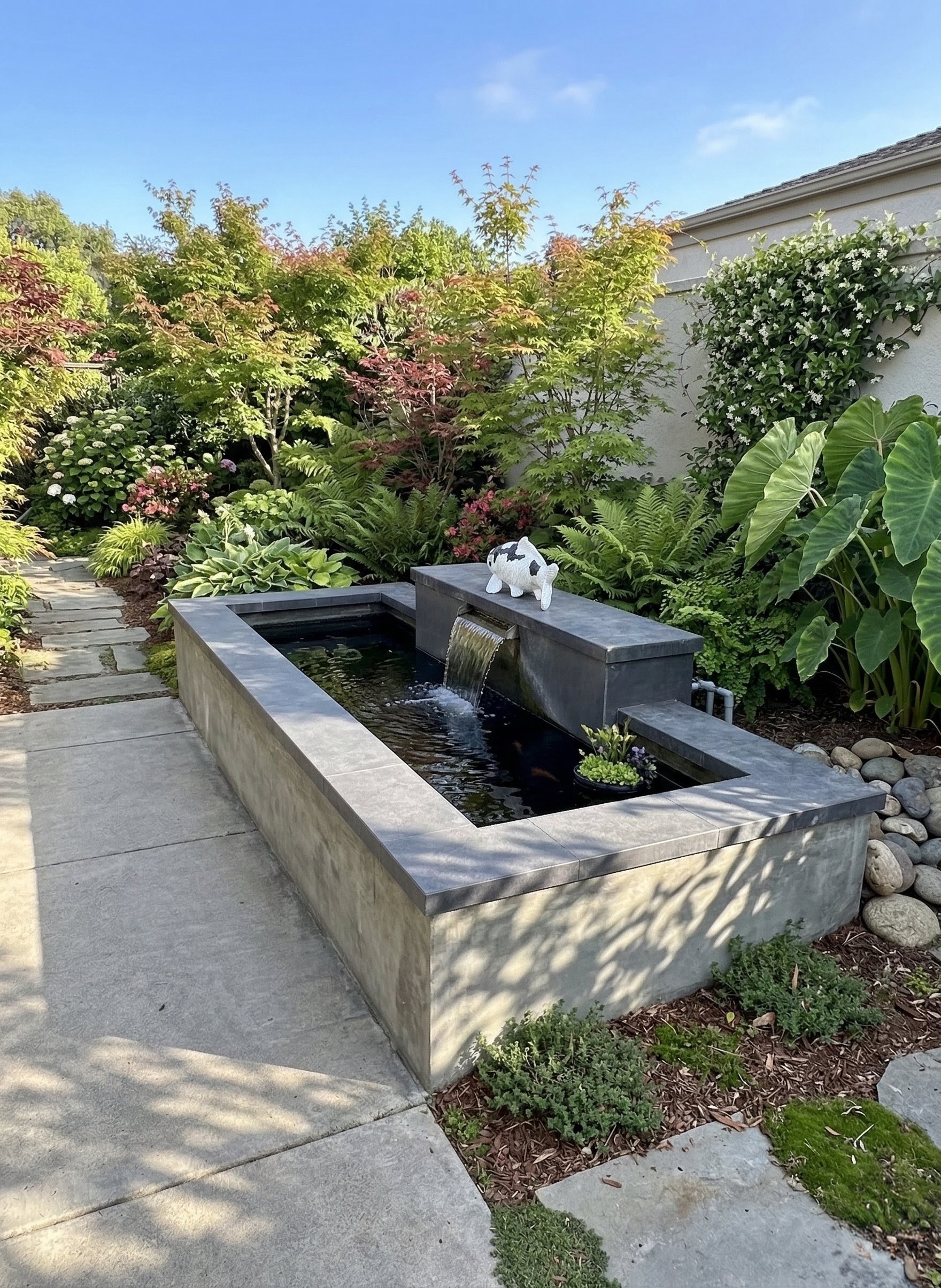 Custom koi pond build — Southern California